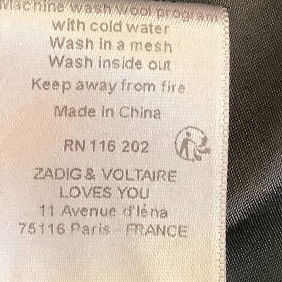 Zadig & Voltaire Reveal Satin Dress black long sleeve mini medium - Picture 11 of 11